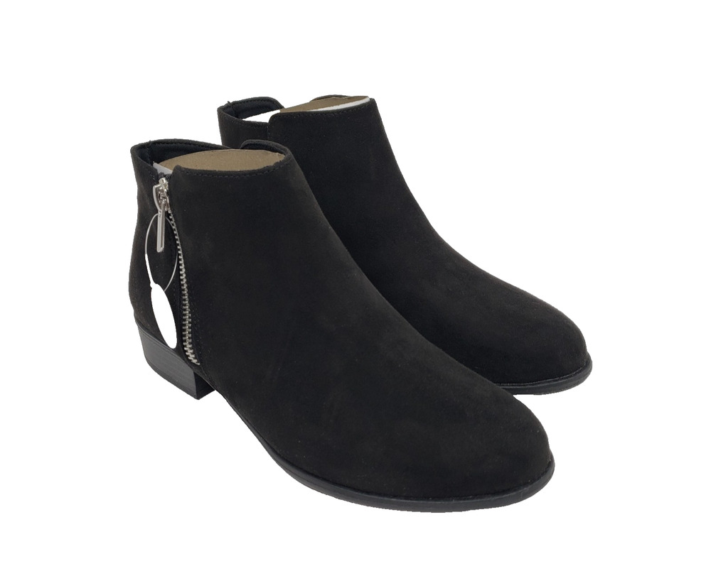 Sonoma Goods For Life Osmona Girls Size 4Y Black Side Zip Ankle Bootie Boots